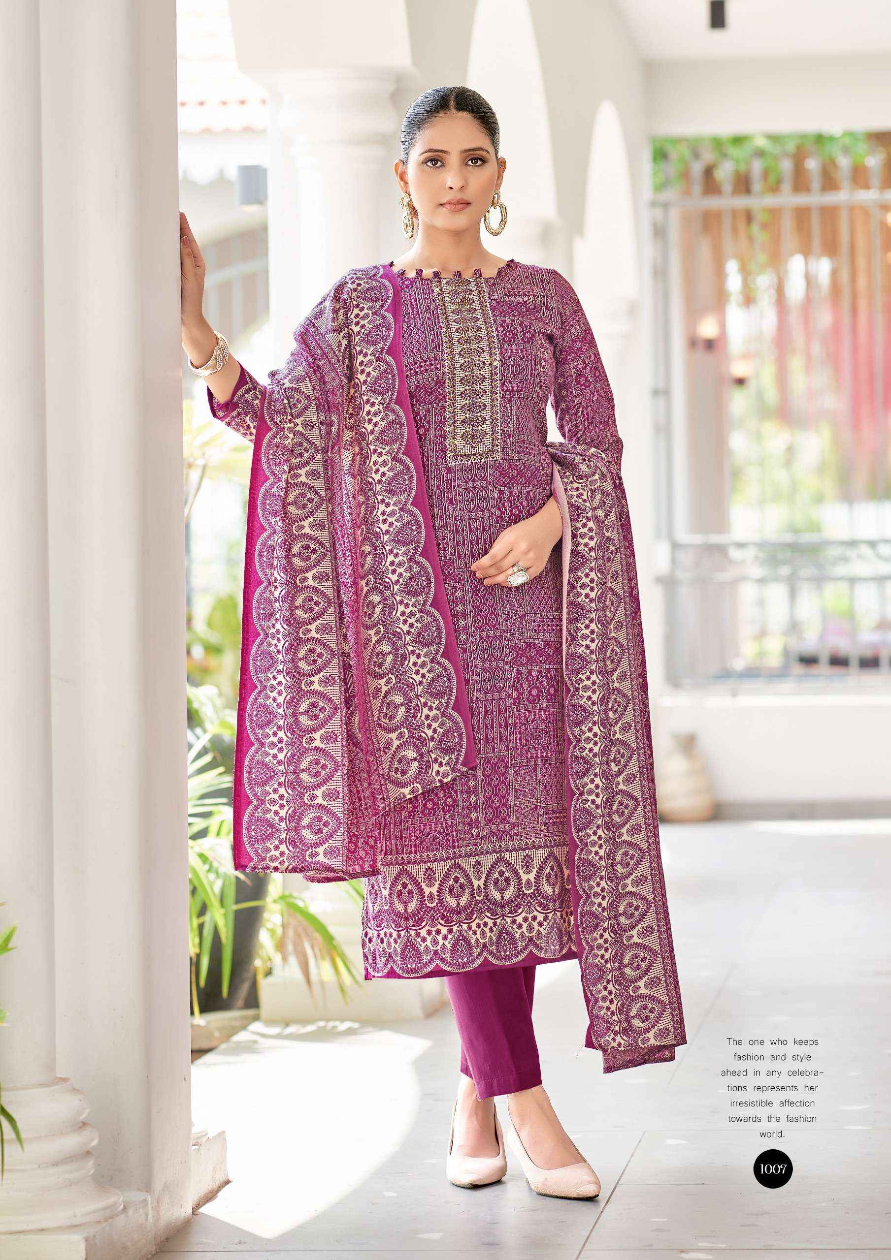 Roli Moli Rangat Pashmina Dress Material 8 pcs Catalogue