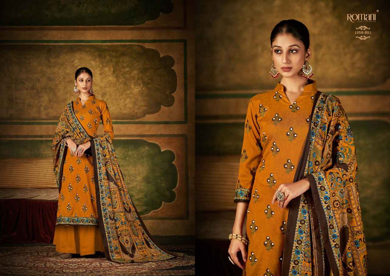 Romani Alfaaz Pashmina Dress Material 10 pcs Catalogue
