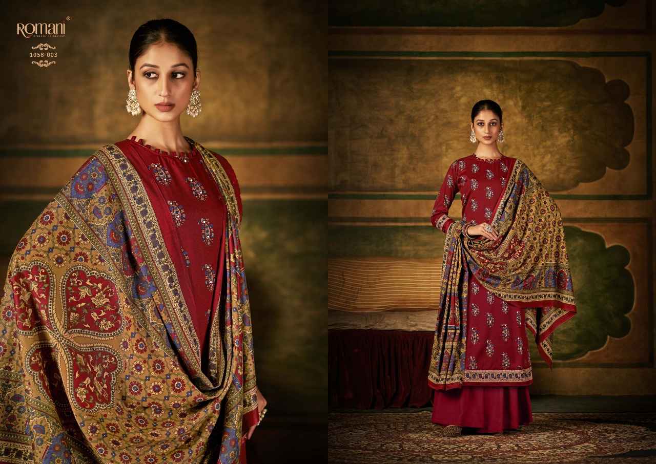 Romani Alfaaz Pashmina Dress Material 10 pcs Catalogue