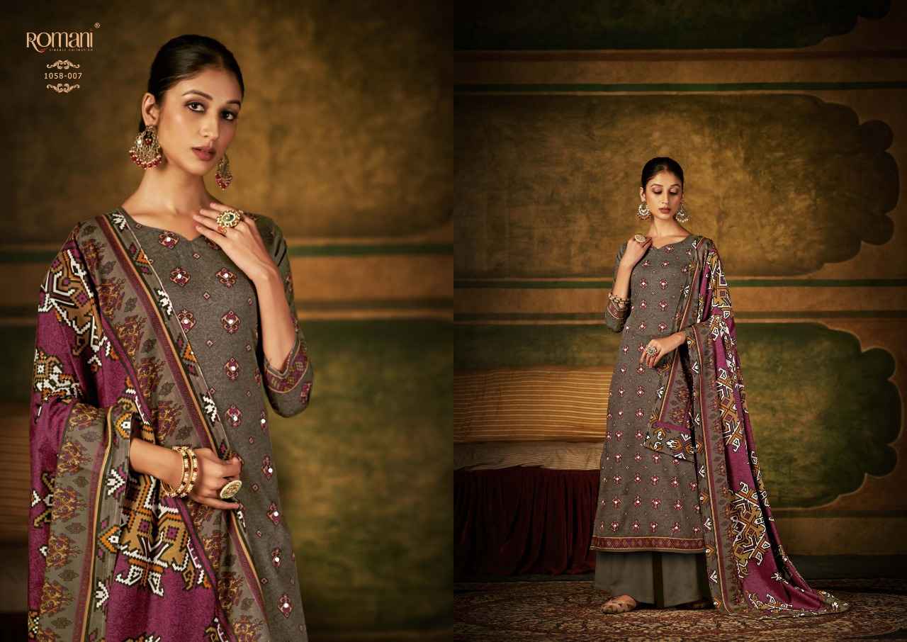 Romani Alfaaz Pashmina Dress Material 10 pcs Catalogue
