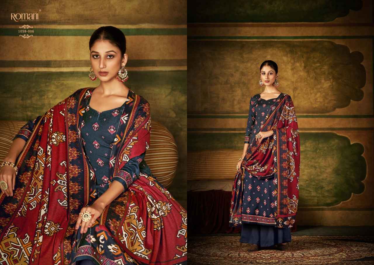 Romani Alfaaz Pashmina Dress Material 10 pcs Catalogue