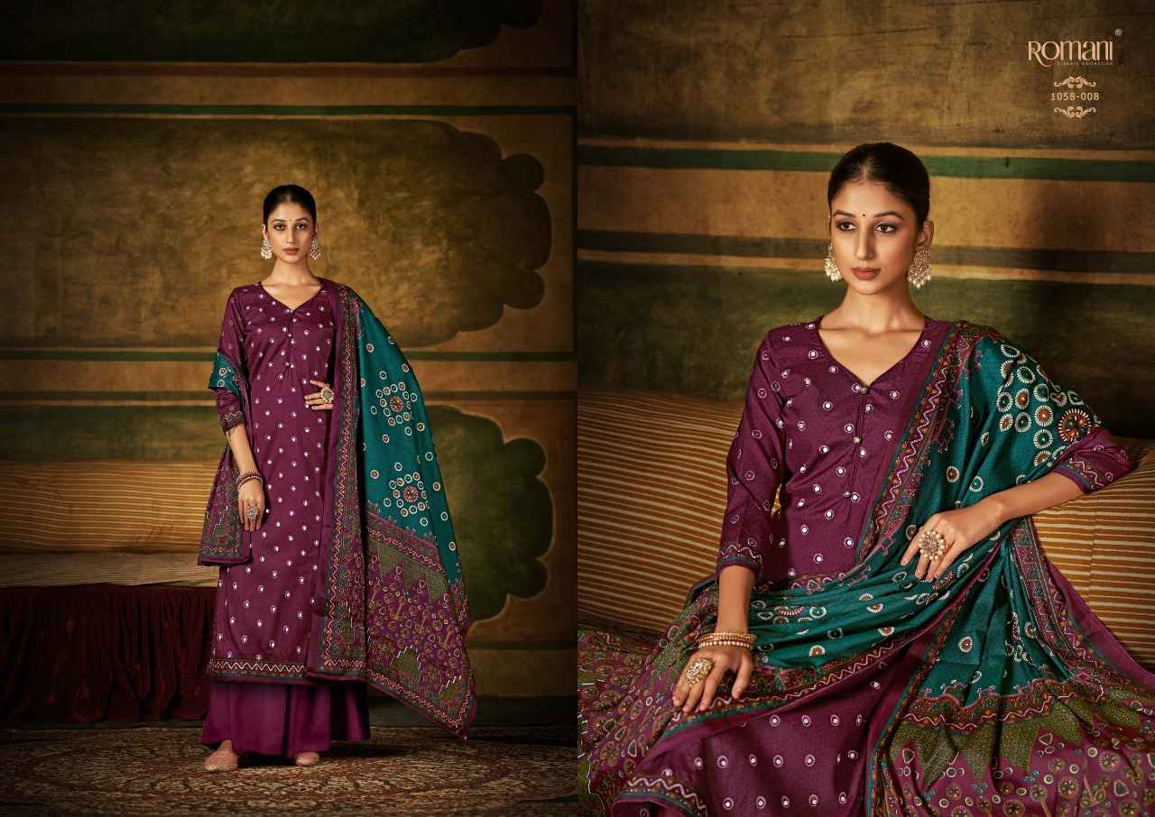 Romani Alfaaz Pashmina Dress Material 10 pcs Catalogue