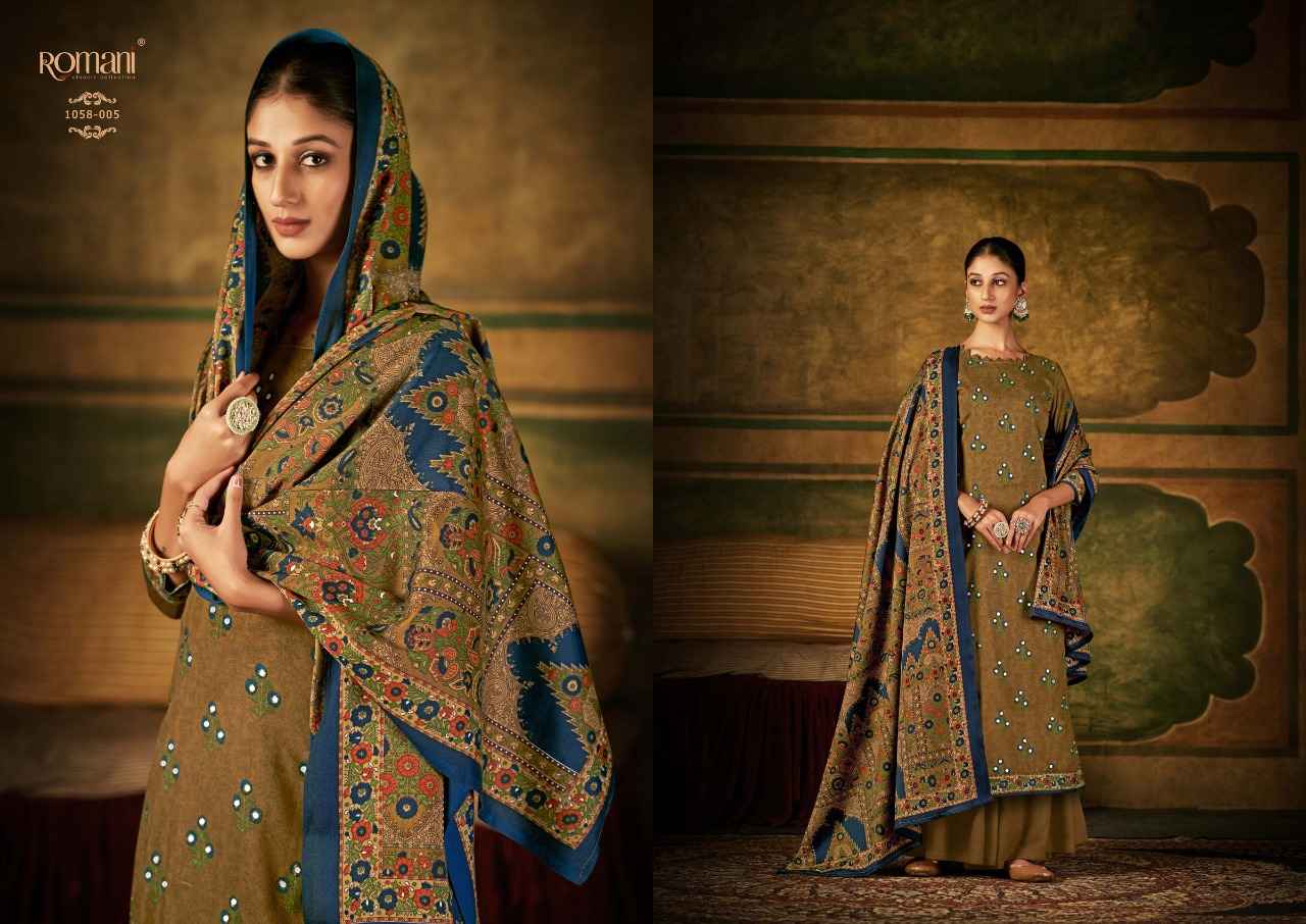 Romani Alfaaz Pashmina Dress Material 10 pcs Catalogue