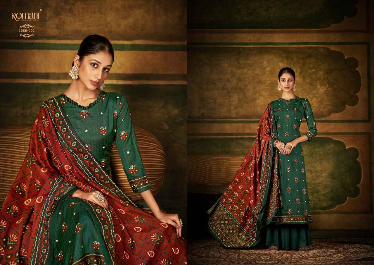 Romani Alfaaz Pashmina Dress Material 10 pcs Catalogue