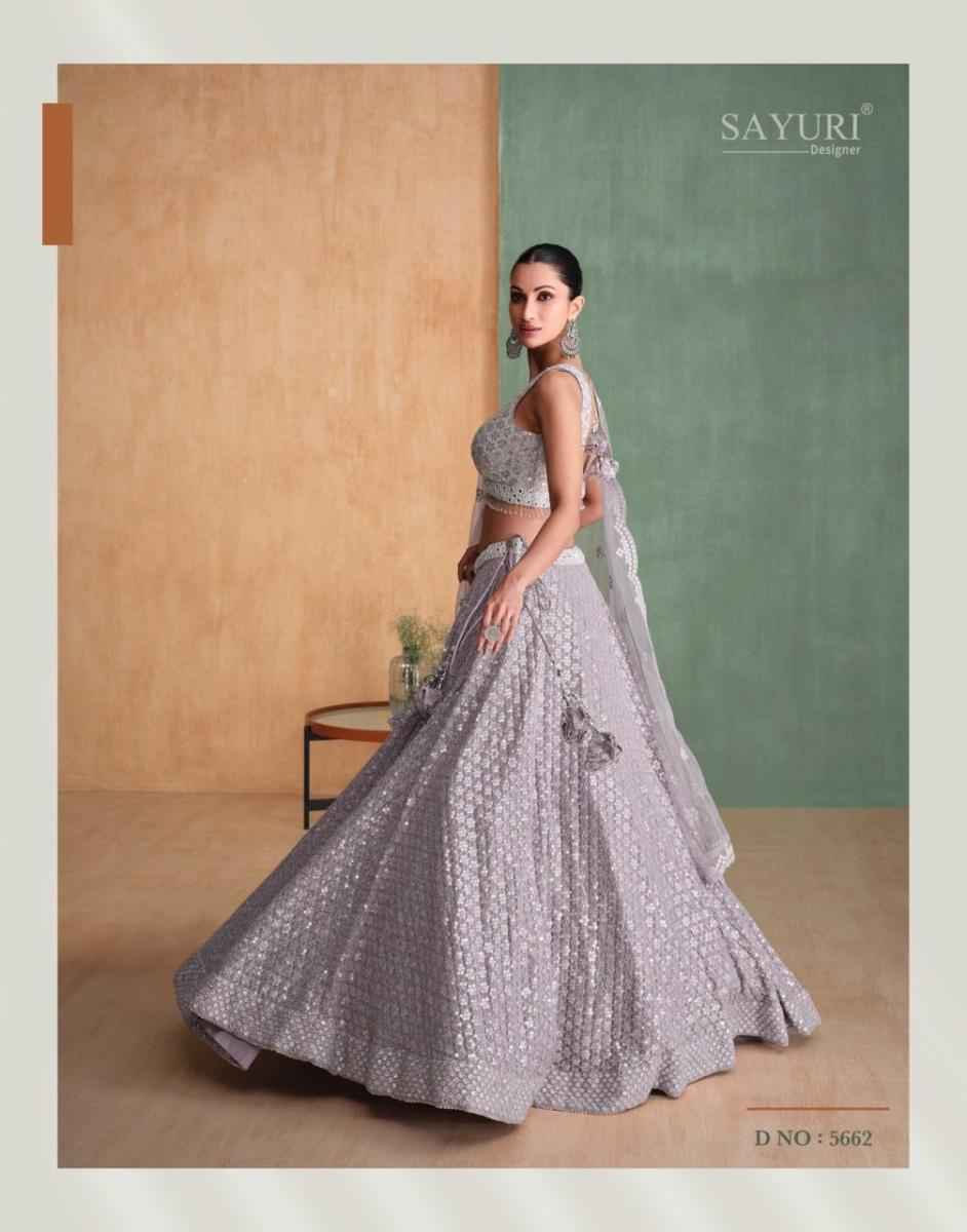 Sayuri Designer Amarpali Georgette lehenga Choli 3 pcs Catalogue