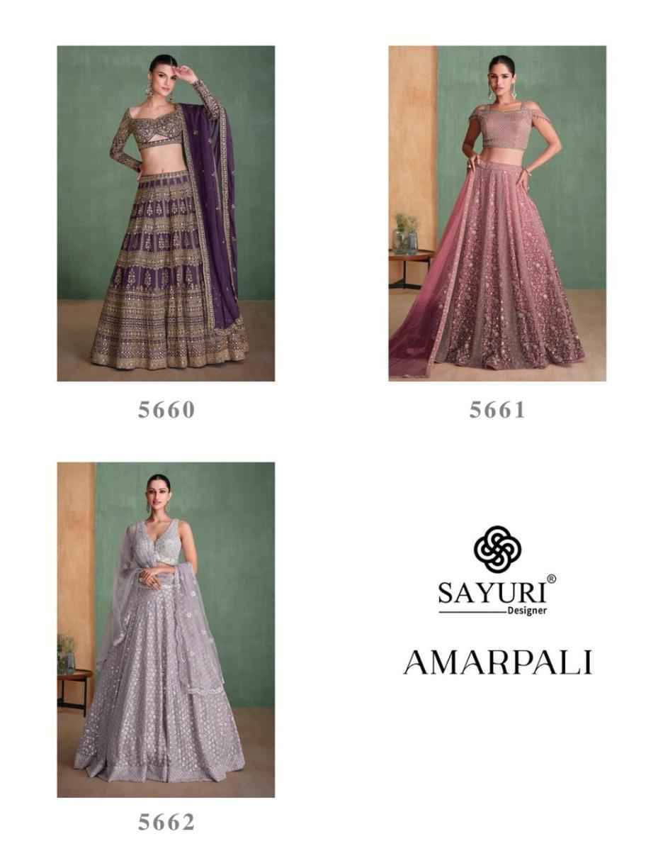 Sayuri Designer Amarpali Georgette lehenga Choli 3 pcs Catalogue
