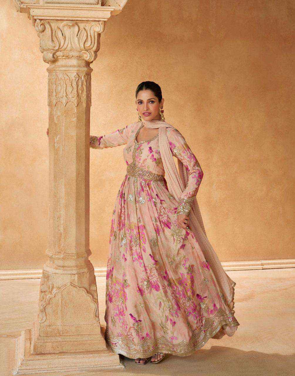 Silk gown with dupatta 2025