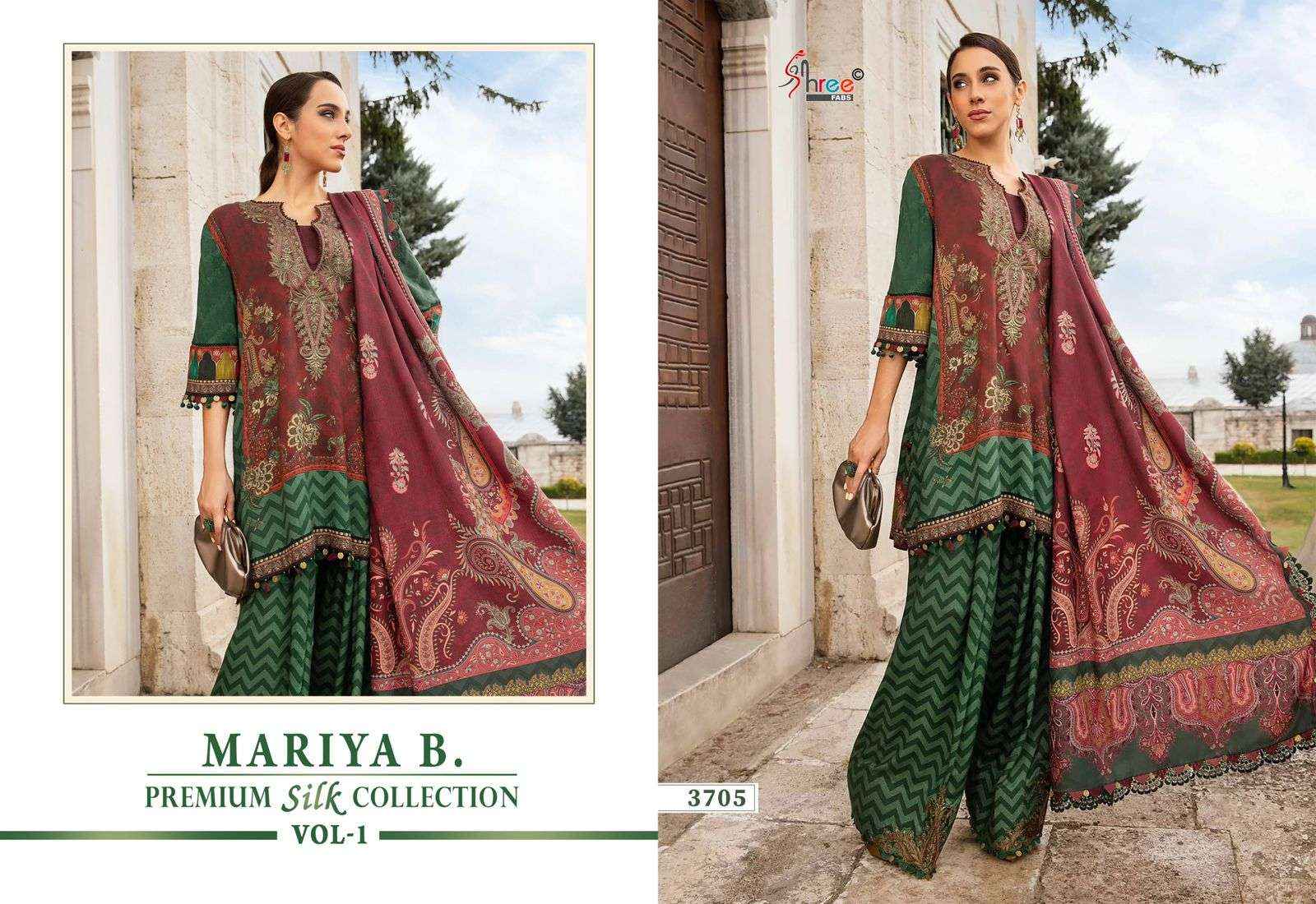 Shree Fabs Mariya B Premium Silk Collection Vol 1 Satin Silk Dress Material 6 pcs Catalogue