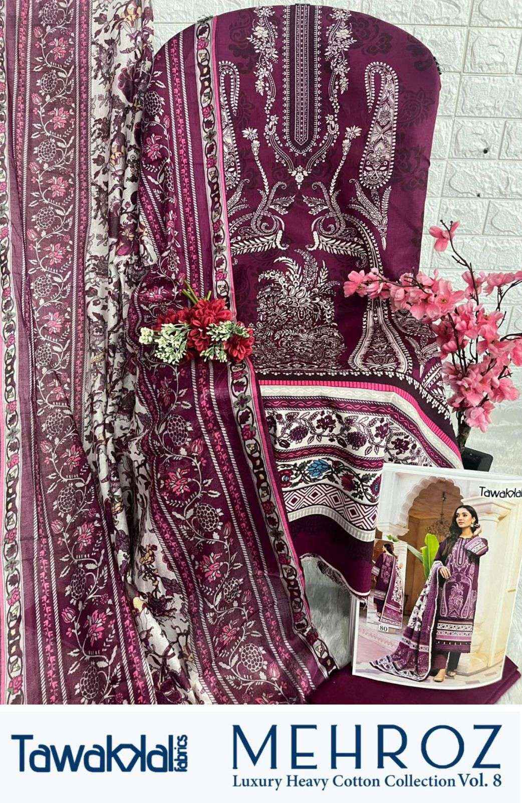Tawakkal Mehroz Luxury Heavy Cotton Collection Vol 8 Cotton Dress Material 10 pcs Catalogue