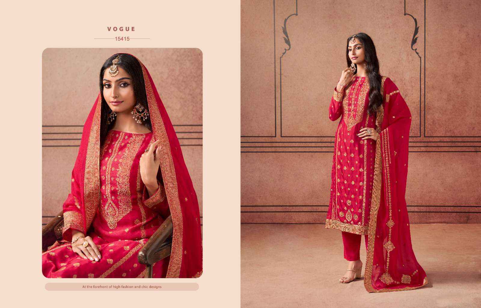 Zisa Aurum Silk Jacquard Dress Material 5 pcs Catalogue