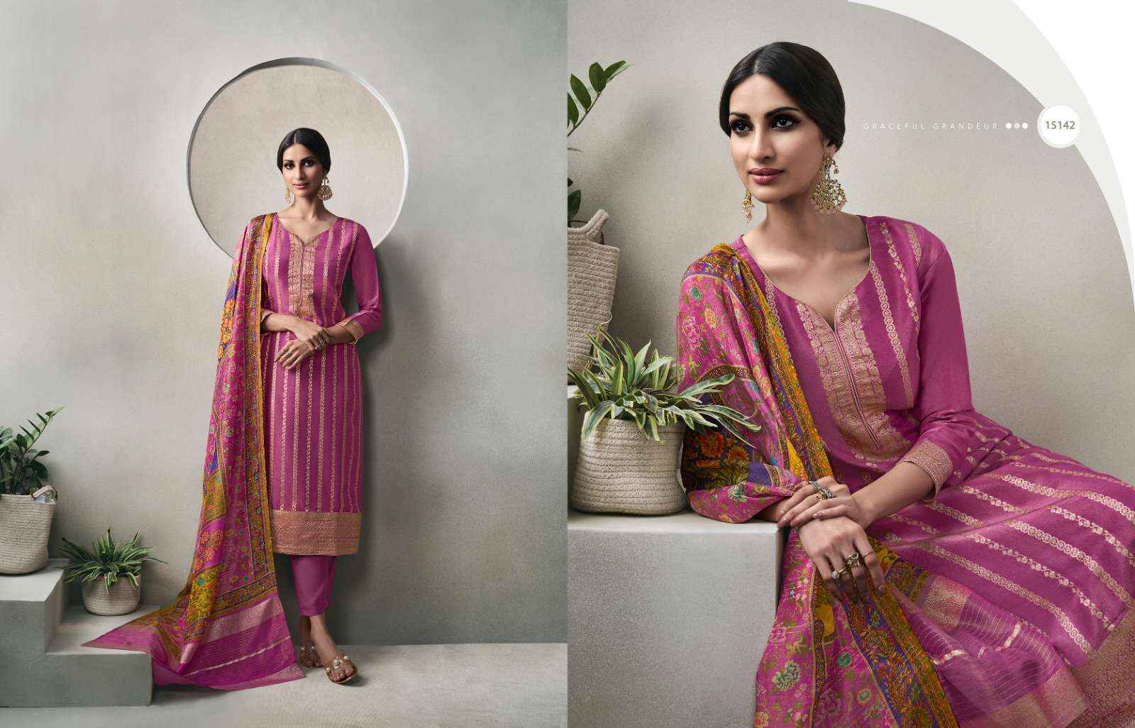 Zisa Glory Jacquard Dress Material 4 pcs Catalogue