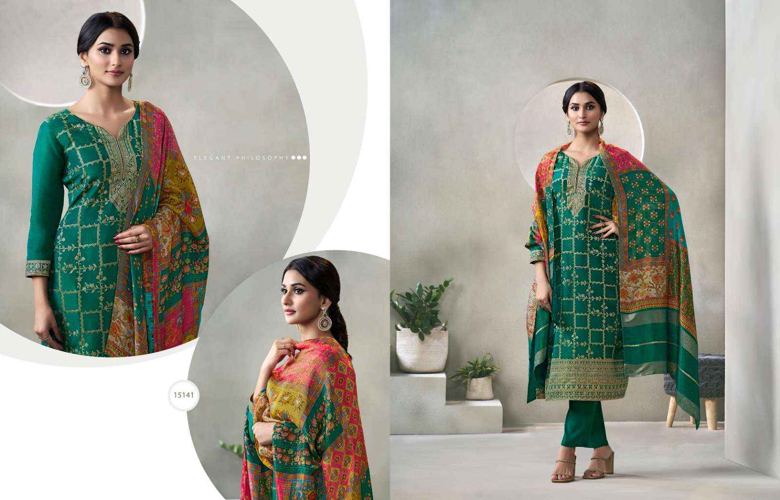 Zisa Glory Jacquard Dress Material 4 pcs Catalogue