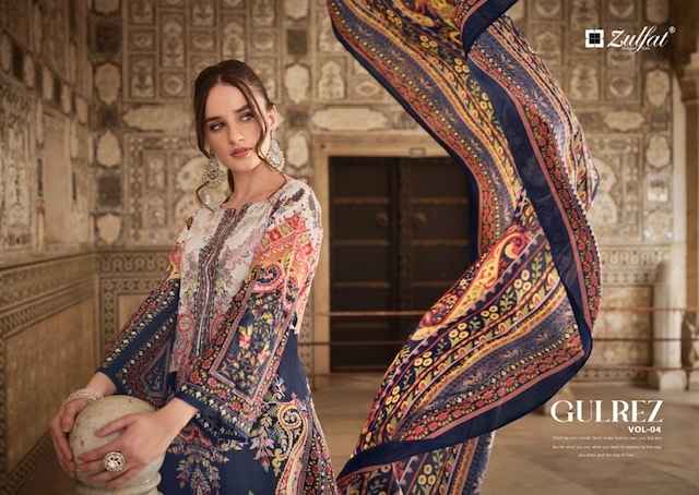 Zulfat Gulrez Vol 4 Cotton Dress Material 8 Pc Catalog