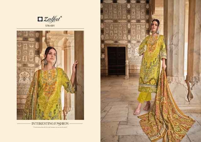 Zulfat Gulrez Vol 4 Cotton Dress Material 8 Pc Catalog