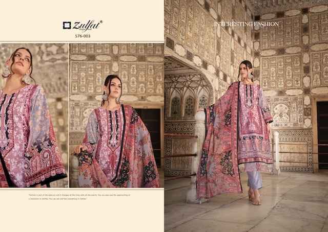 Zulfat Gulrez Vol 4 Cotton Dress Material 8 Pc Catalog