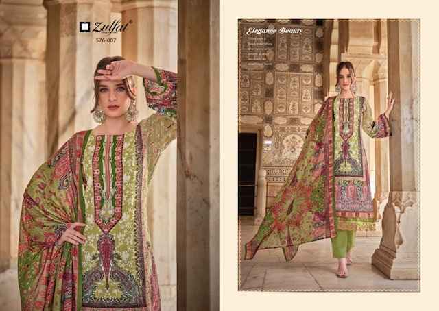 Zulfat Gulrez Vol 4 Cotton Dress Material 8 Pc Catalog