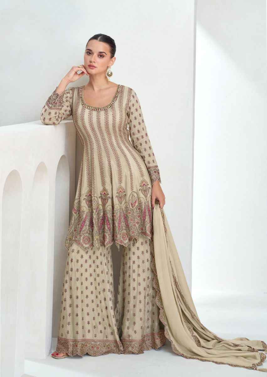 Aashirwad Creation Aarika Readymade Chinon Silk Dress 3 pcs Catalogue