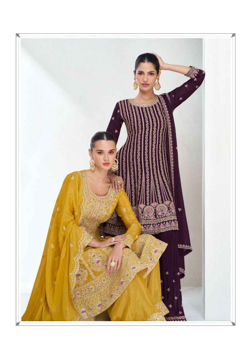 Aashirwad Creation Aarika Readymade Chinon Silk Dress 3 pcs Catalogue