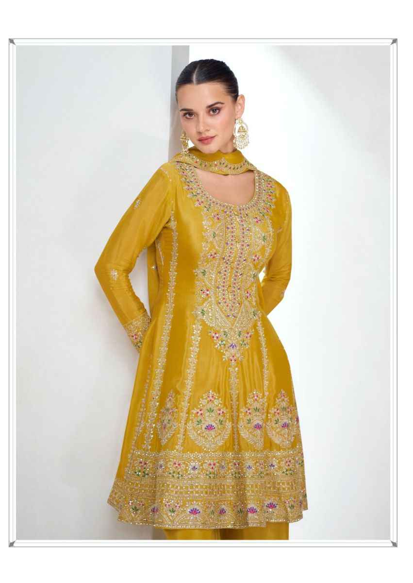 Aashirwad Creation Aarika Readymade Chinon Silk Dress 3 pcs Catalogue
