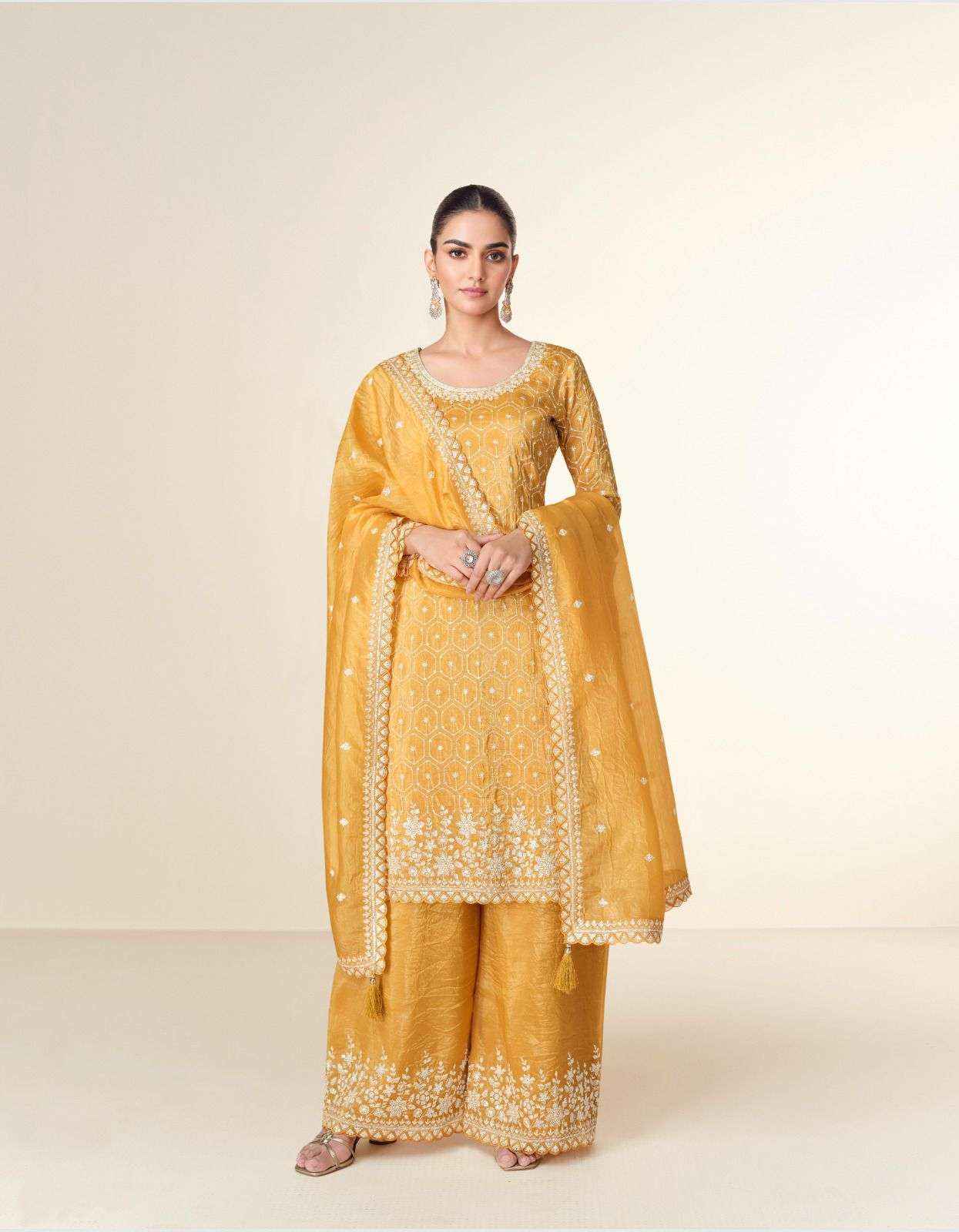Aashirwad Creation Ishita Readymade Tissue Crush Dress 4 pcs Catalogue