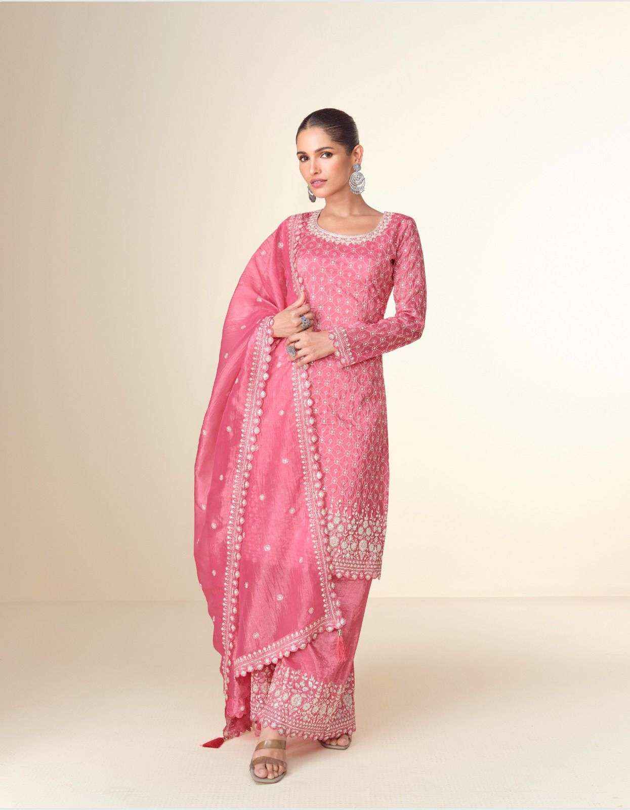 Aashirwad Creation Ishita Readymade Tissue Crush Dress 4 pcs Catalogue
