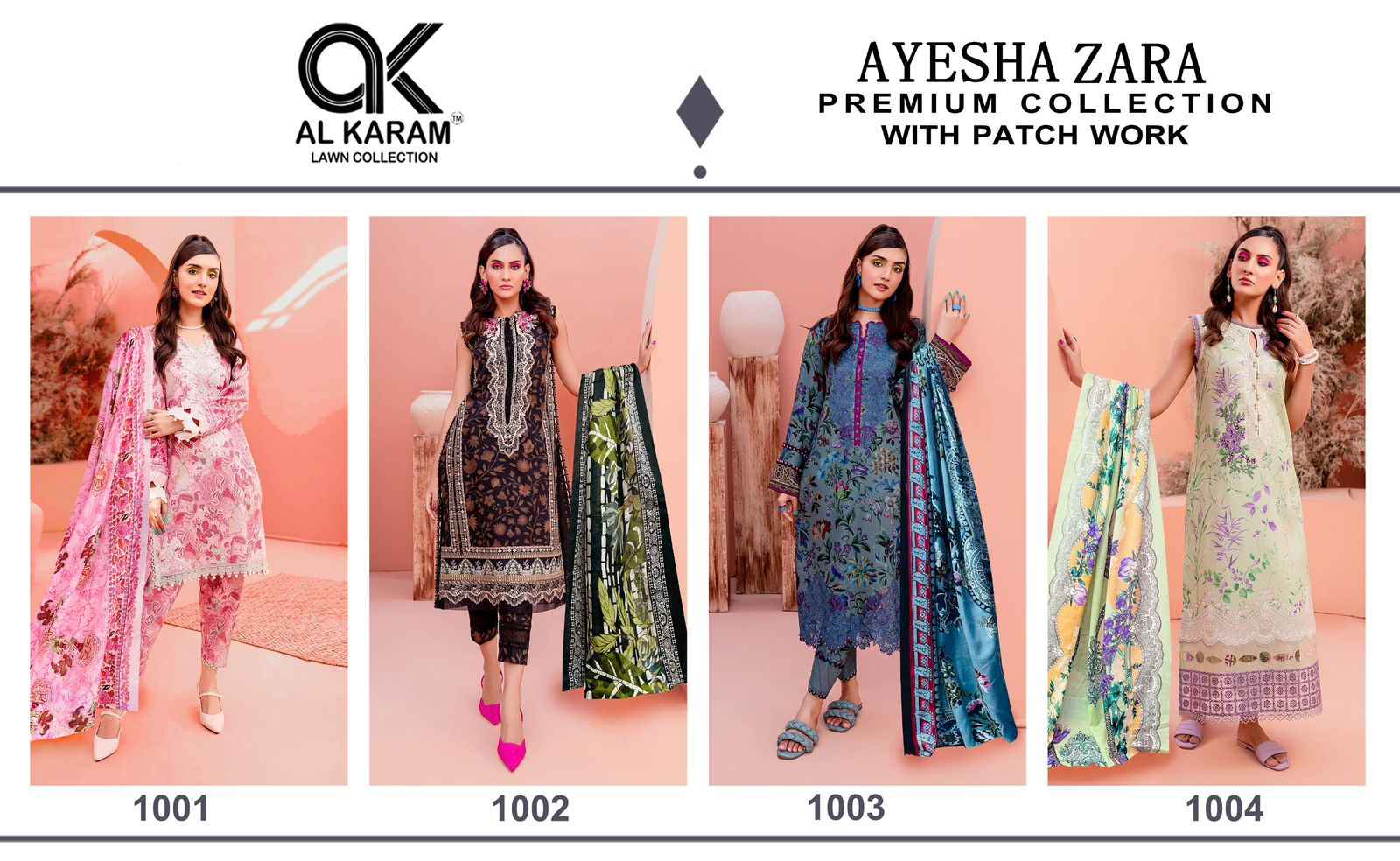 Al Karam Ayesha Zara Vol 1 Cotton Dress Material 4 pcs Catalogue