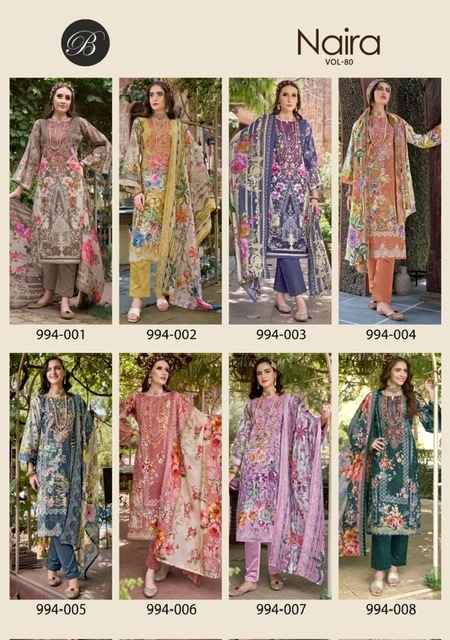 Belliza Naira Vol 80 Cotton Dress Material 8 pcs Cataloge