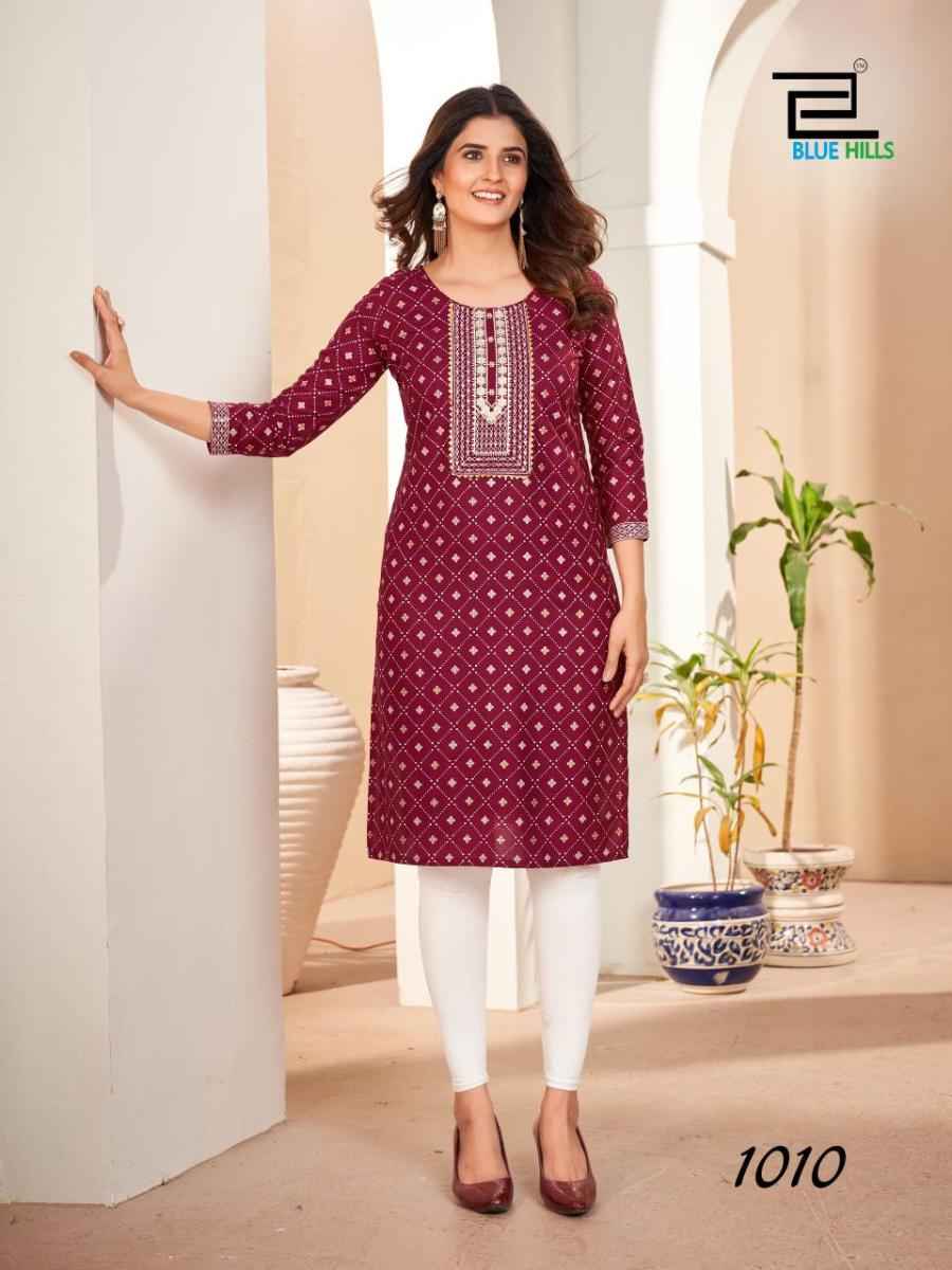 Blue Hills Royal Queen Cotton Kurti Wholesale Kurtis