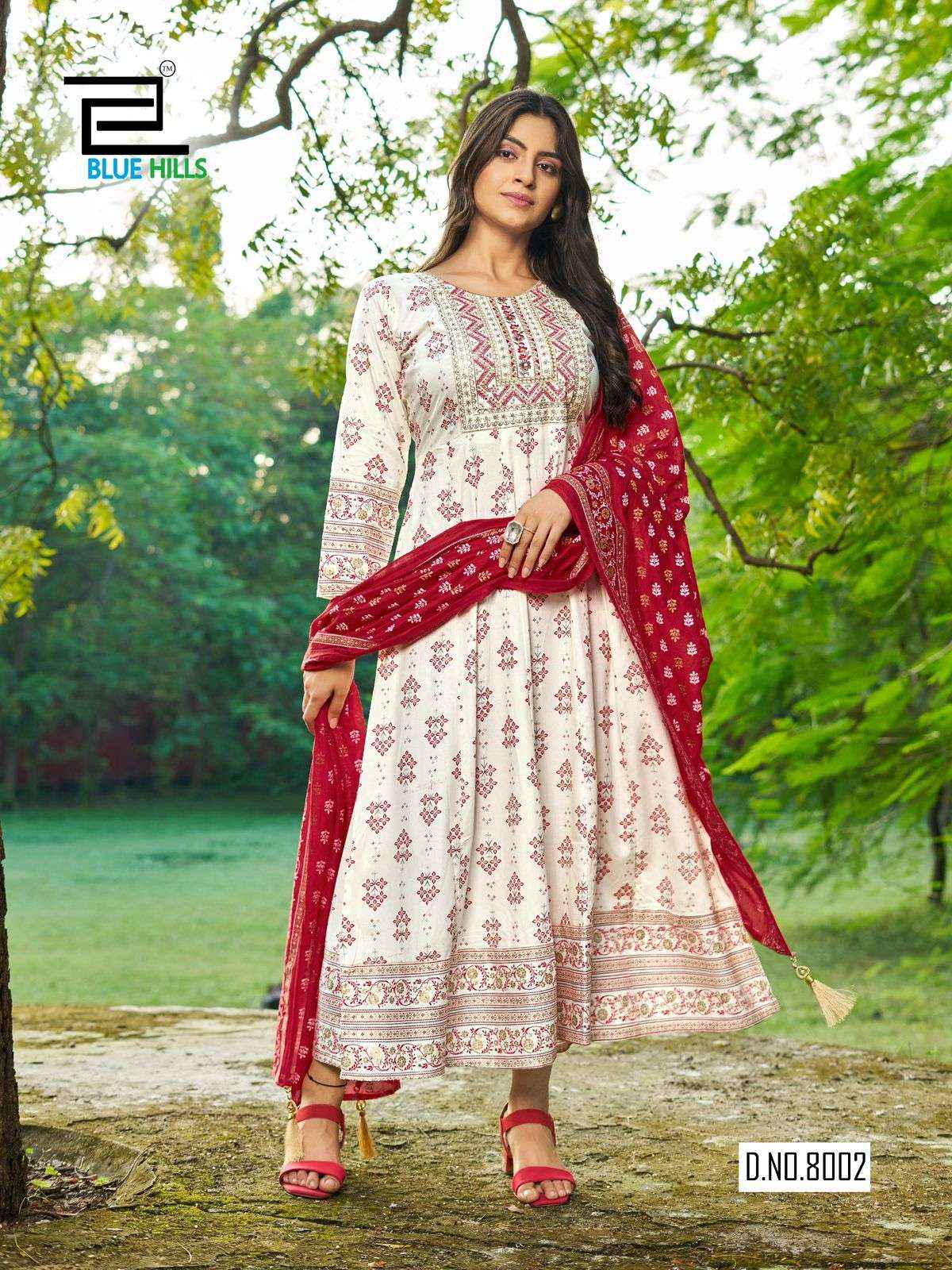 Blue Hills White House Vol 4 Rayon Gown With Dupatta 2 pcs Catalogue