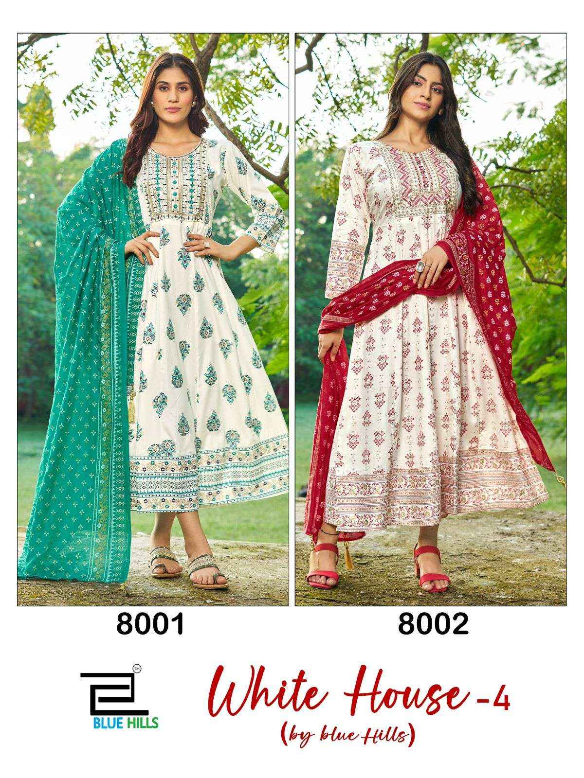 Blue Hills White House Vol 4 Rayon Gown With Dupatta 2 pcs Catalogue