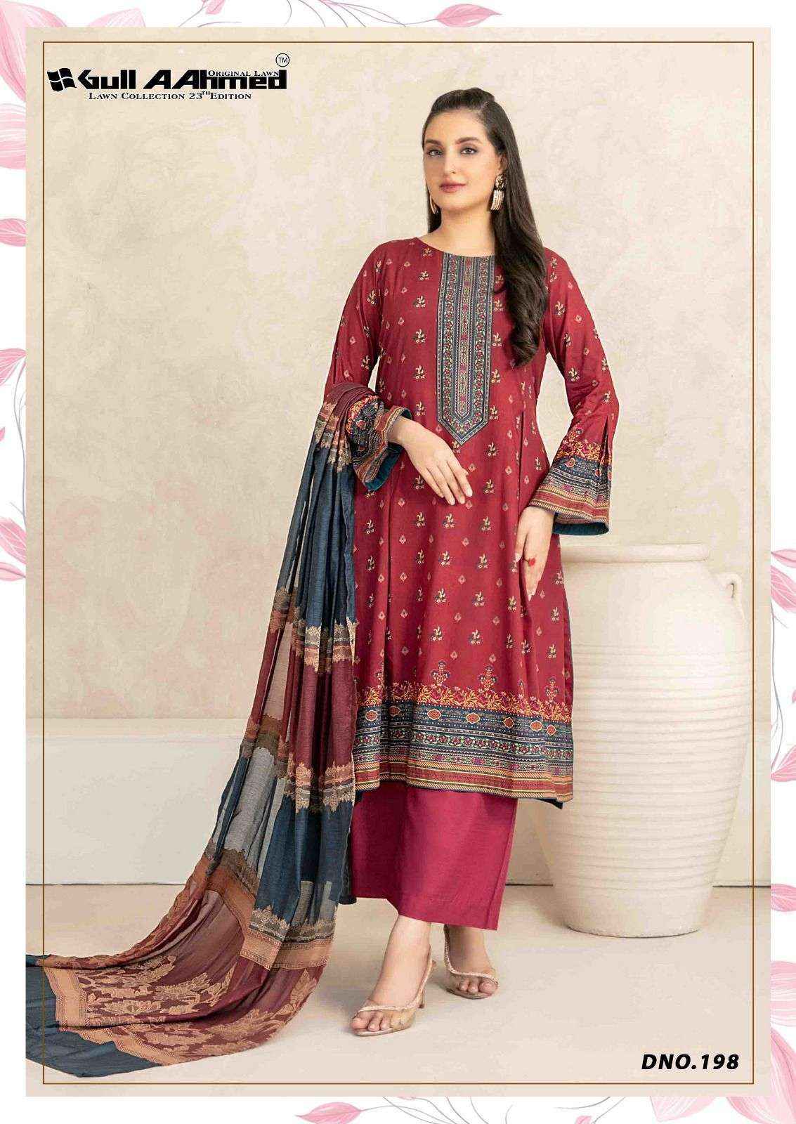 Gull Ahmed Lawn Collection Vol 23 Lawn Cotton Dress Material 6 Pc Catalouge