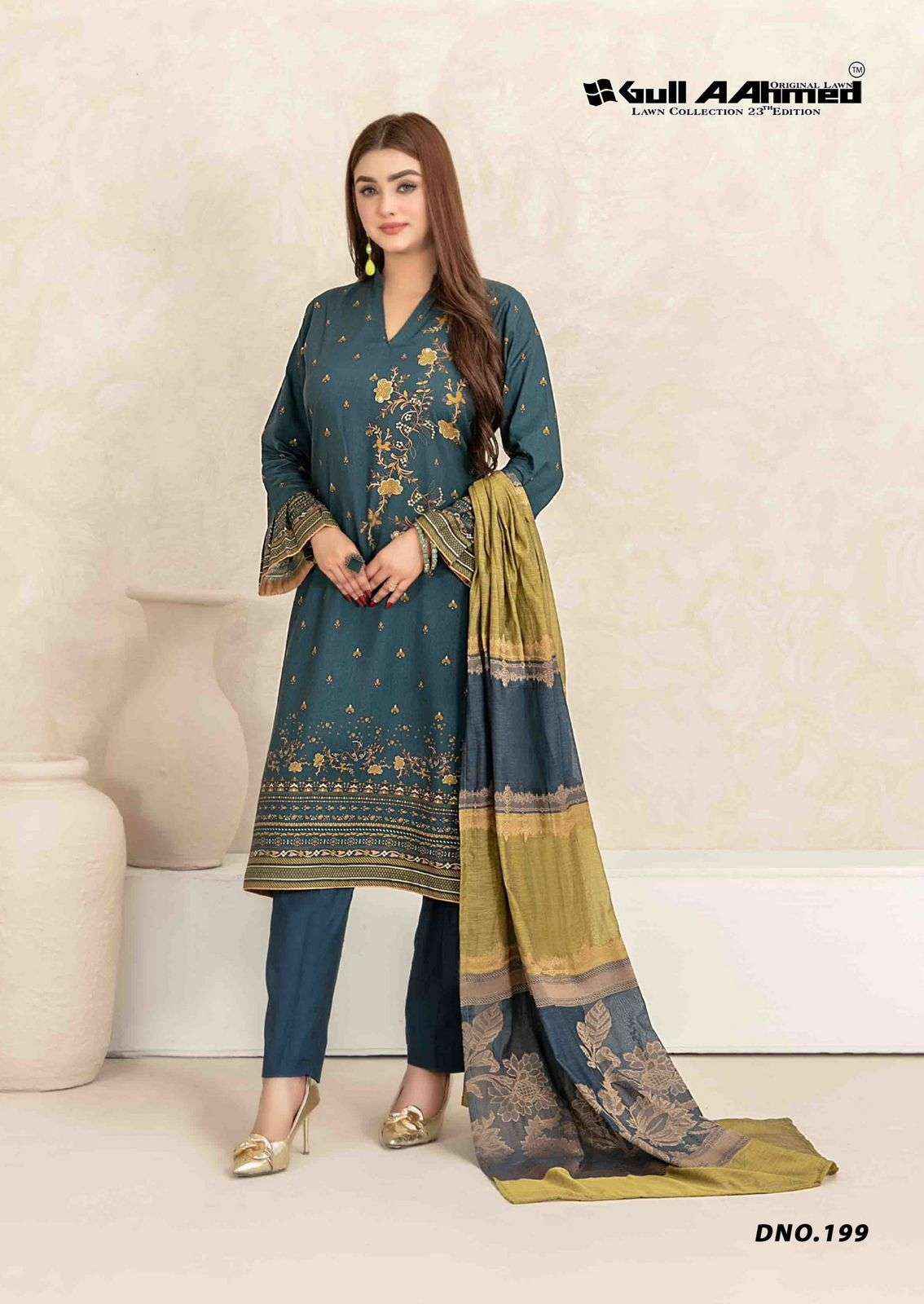 Gull Ahmed Lawn Collection Vol 23 Lawn Cotton Dress Material 6 Pc Catalouge