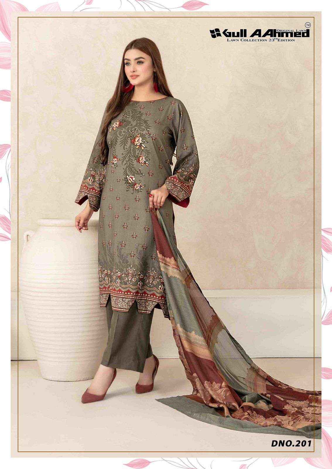 Gull Ahmed Lawn Collection Vol 23 Lawn Cotton Dress Material 6 Pc Catalouge