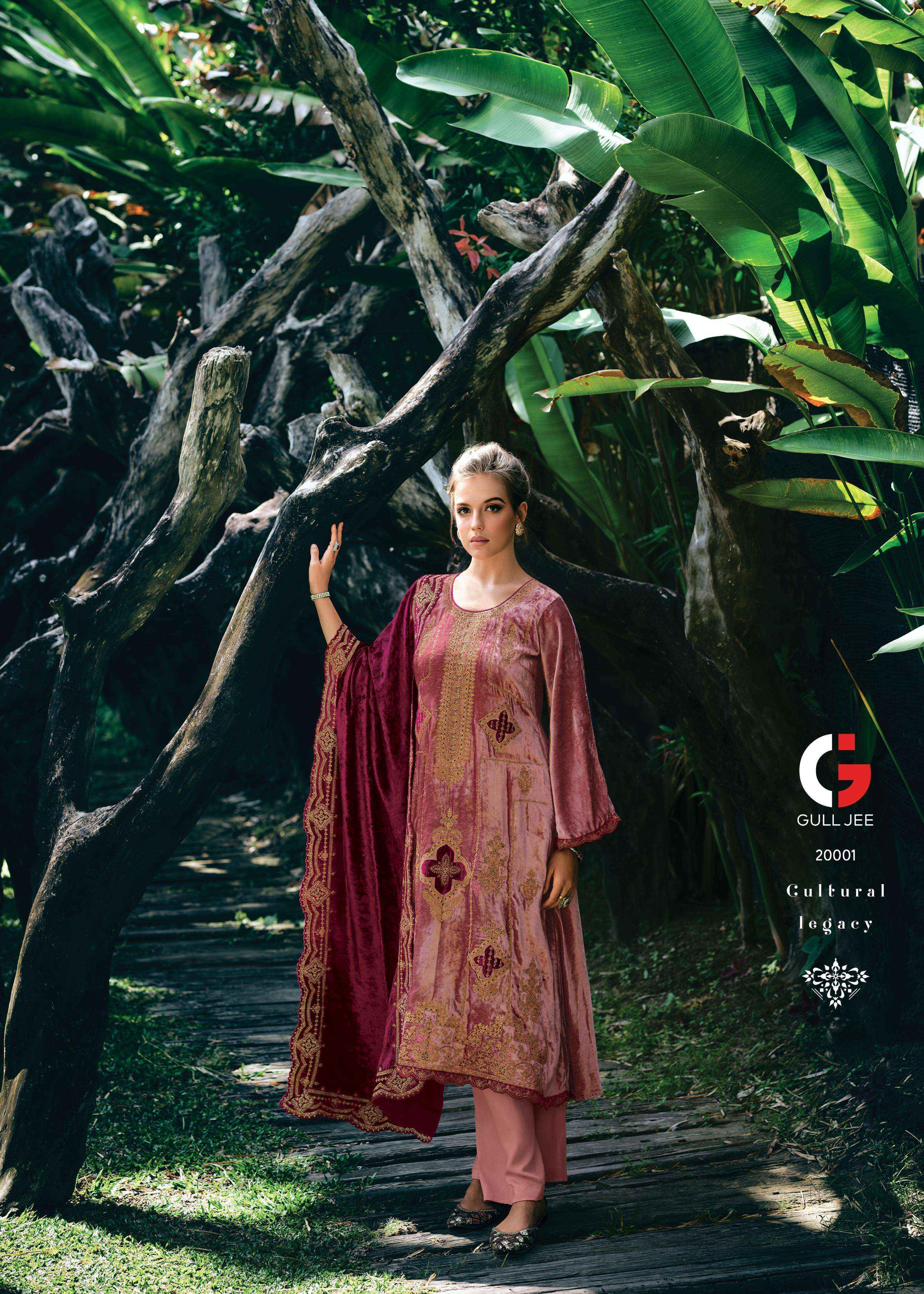 Gull Jee Nasreen Velvet Dress Material 6 pcs Catalogue