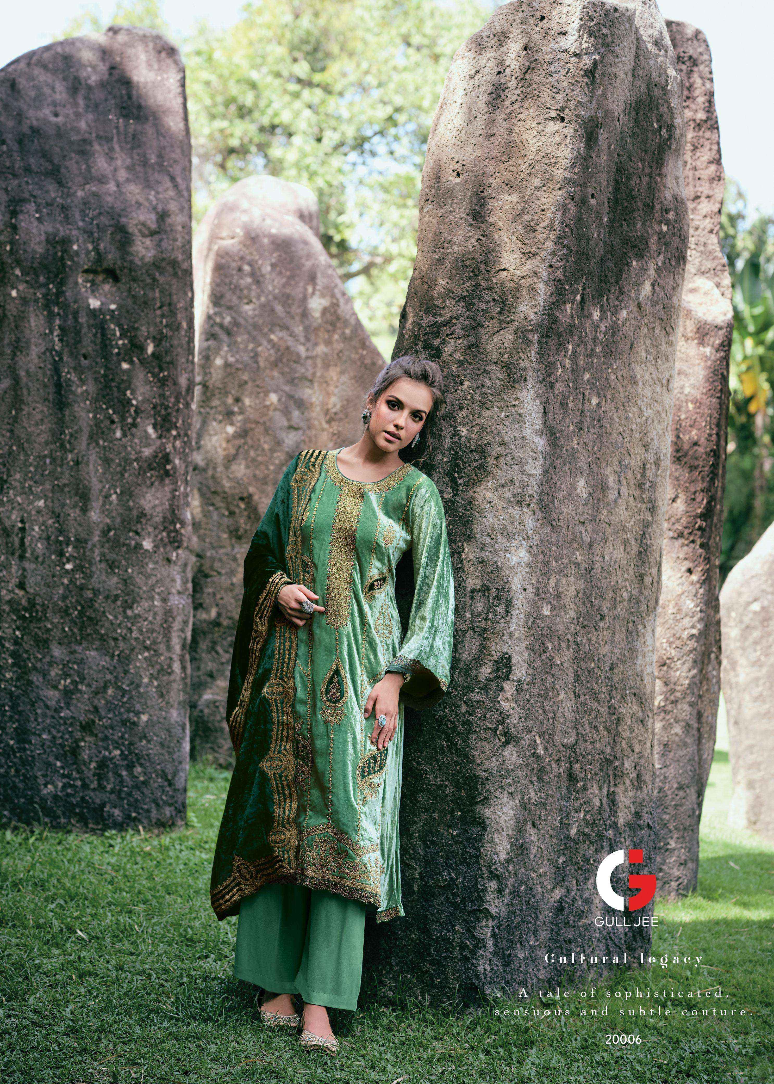 Gull Jee Nasreen Velvet Dress Material 6 pcs Catalogue