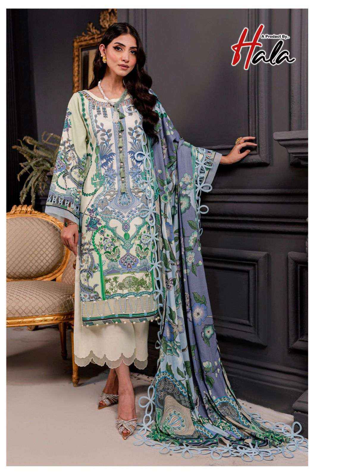 Hala Azure Vol 1 Lawn Cotton Dress Material 6 pcs Catalogue