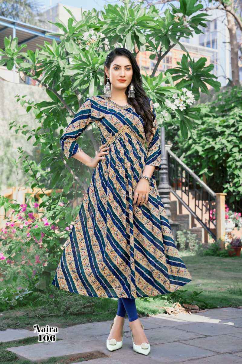 Hirwa Aaira Rayon Anarkali Gown 7 pcs Catalogue