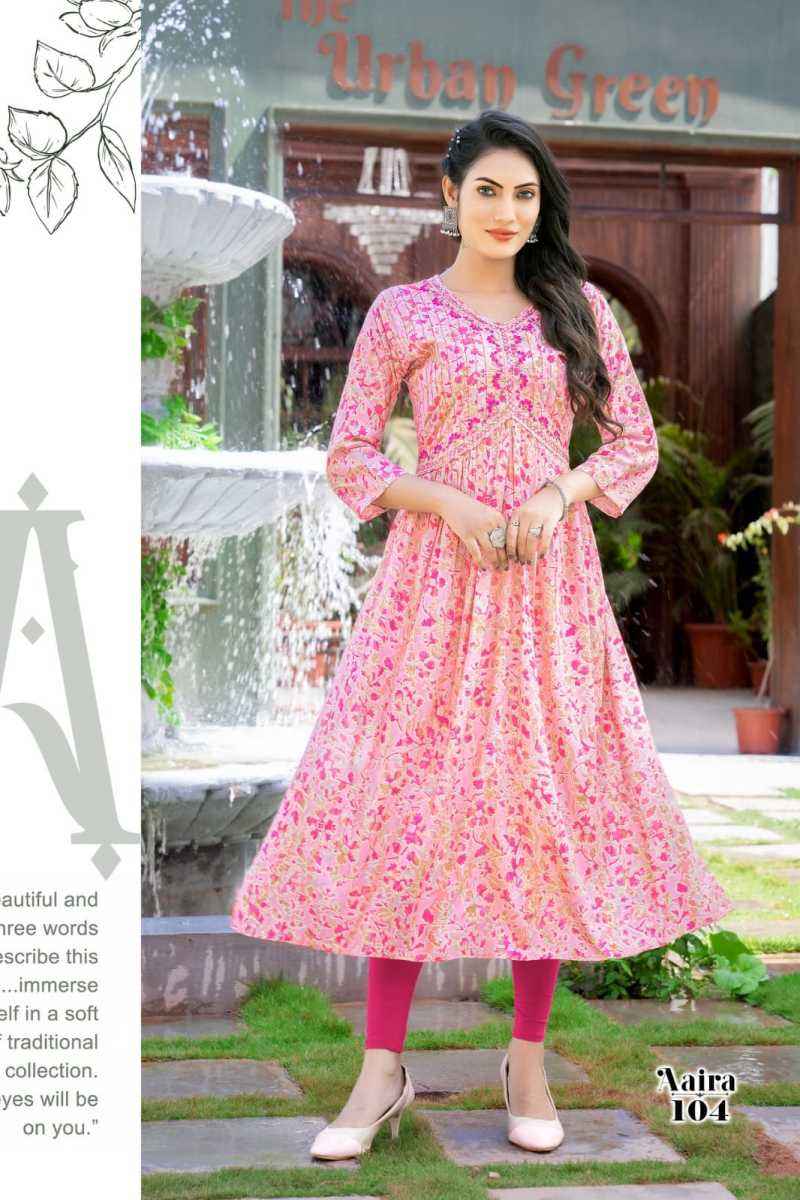 Hirwa Aaira Rayon Anarkali Gown 7 pcs Catalogue