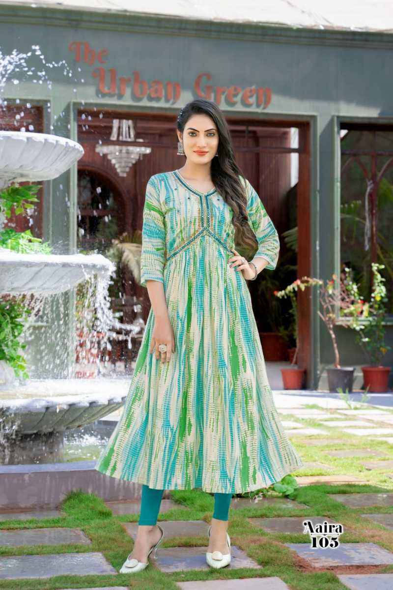 Hirwa Aaira Rayon Anarkali Gown 7 pcs Catalogue