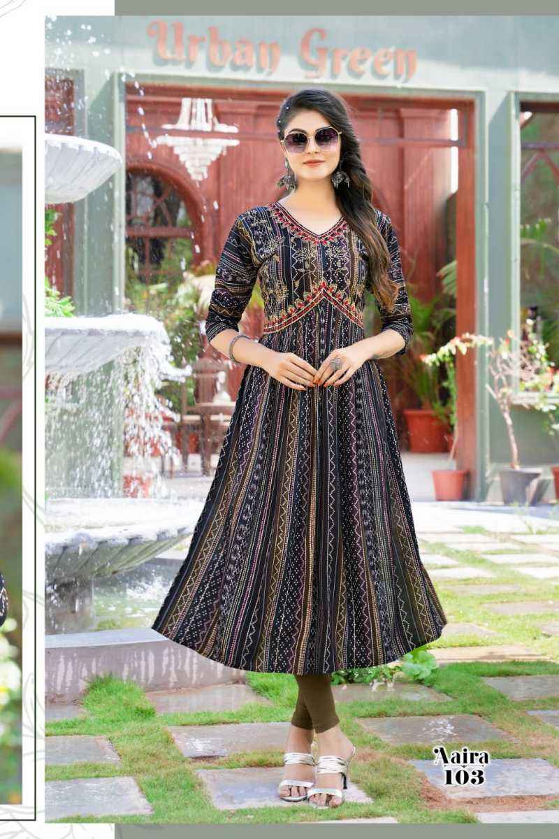 Hirwa Aaira Rayon Anarkali Gown 7 pcs Catalogue