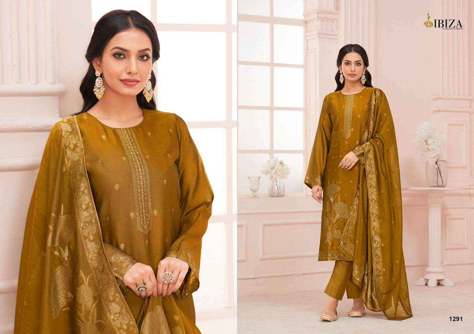 chinese dress ladies Banarasi Handwork Dress Material – RKG SHOPPING main image 1