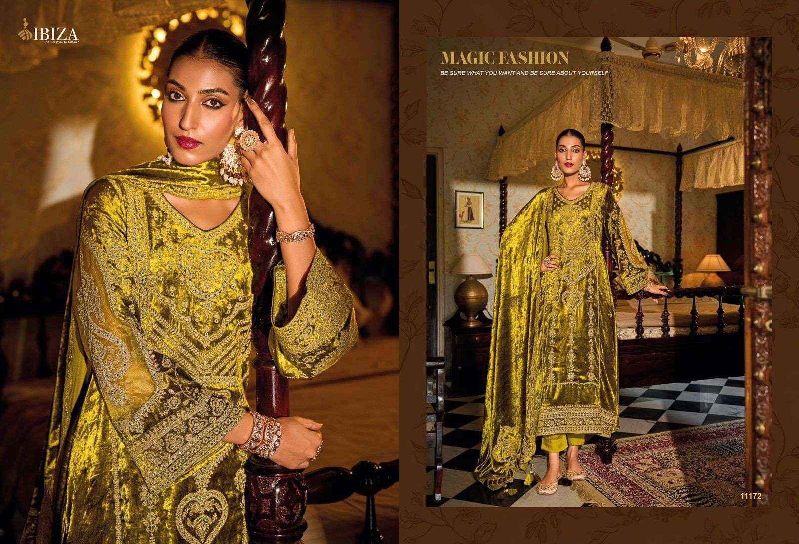 Ibiza Dupika Viscouse Velvet Dress Material 4 pcs Catalogue