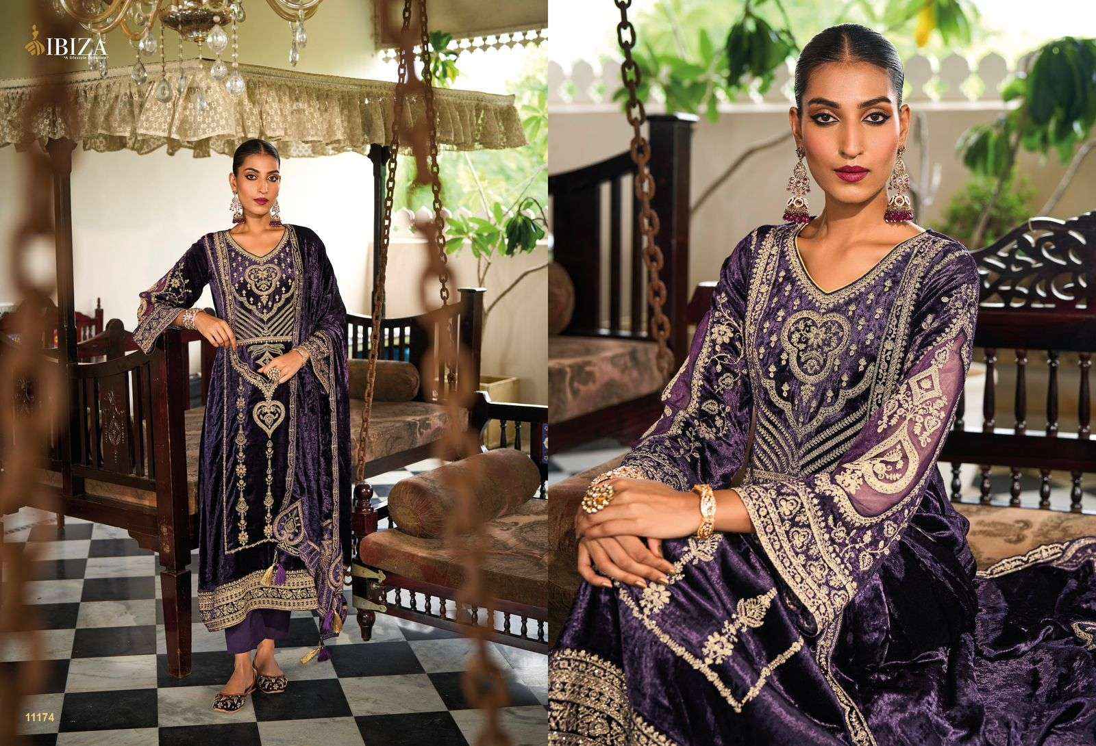 Ibiza Dupika Viscouse Velvet Dress Material 4 pcs Catalogue