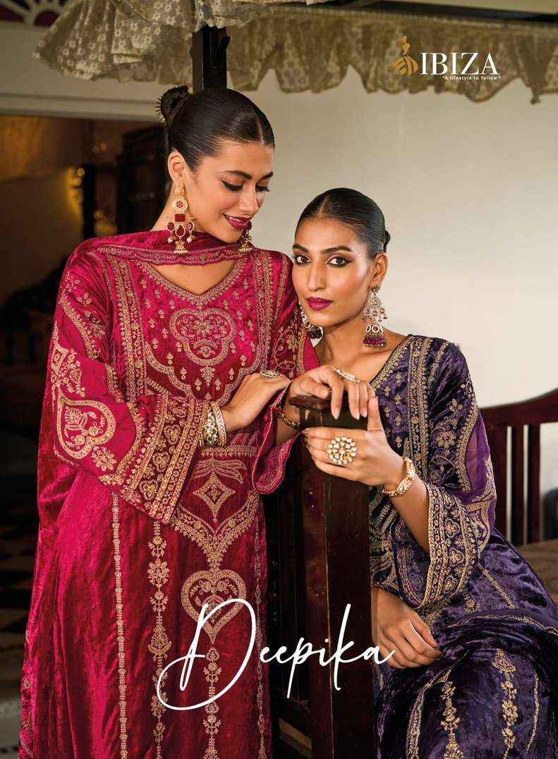 Ibiza Dupika Viscouse Velvet Dress Material 4 pcs Catalogue