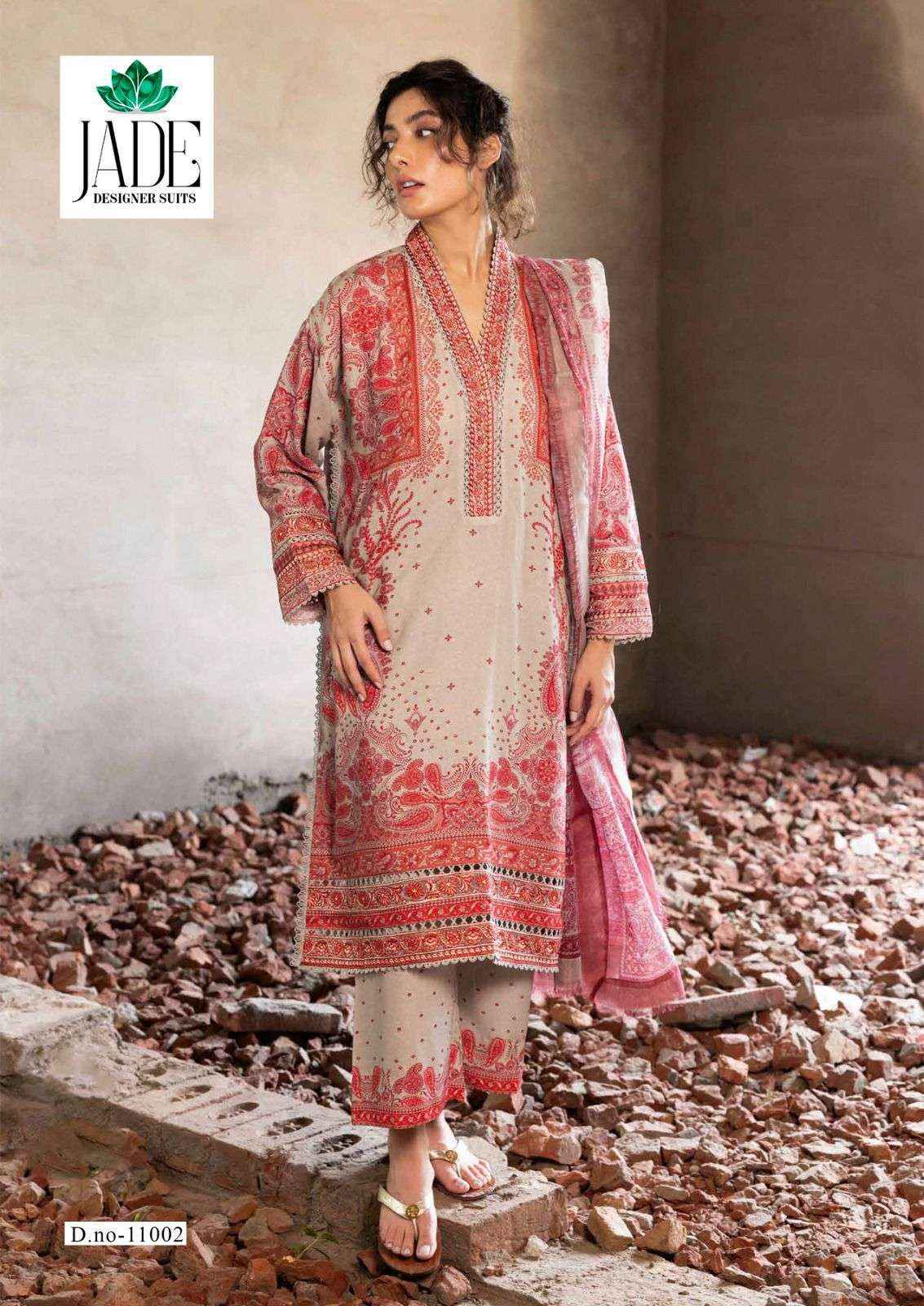 Jade Crimson Exclusive Heavy Lawn Collection Vol 11 Cotton Dress Material 6 pc Cataloge