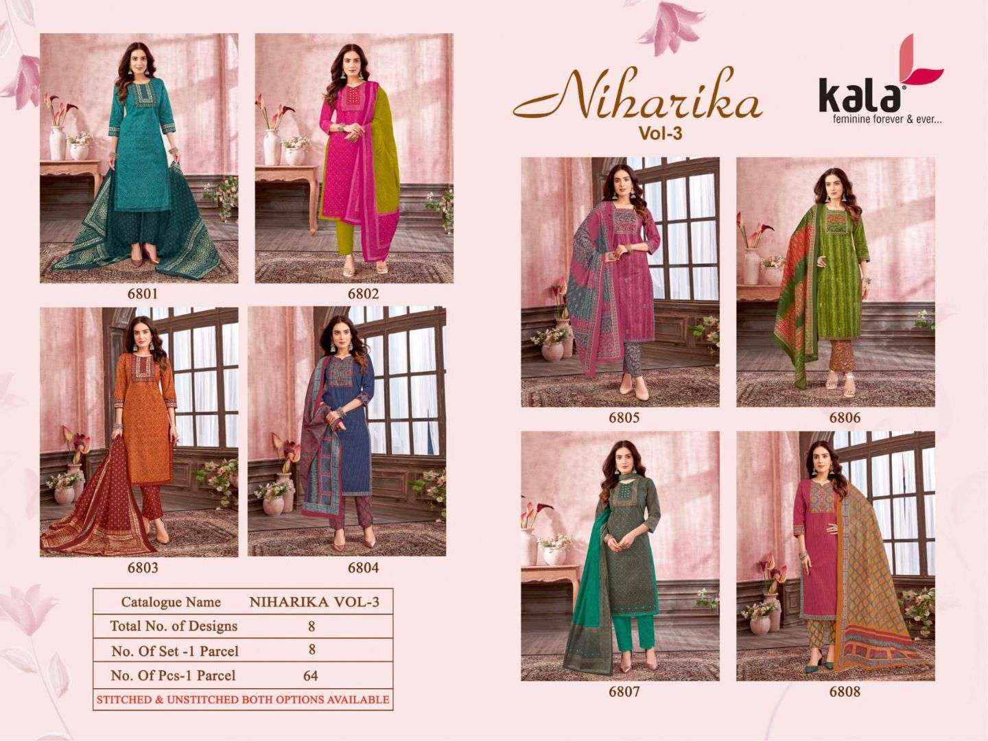 Kala Niharika Vol 3 Cotton Dress Material 8 pcs Catalogue