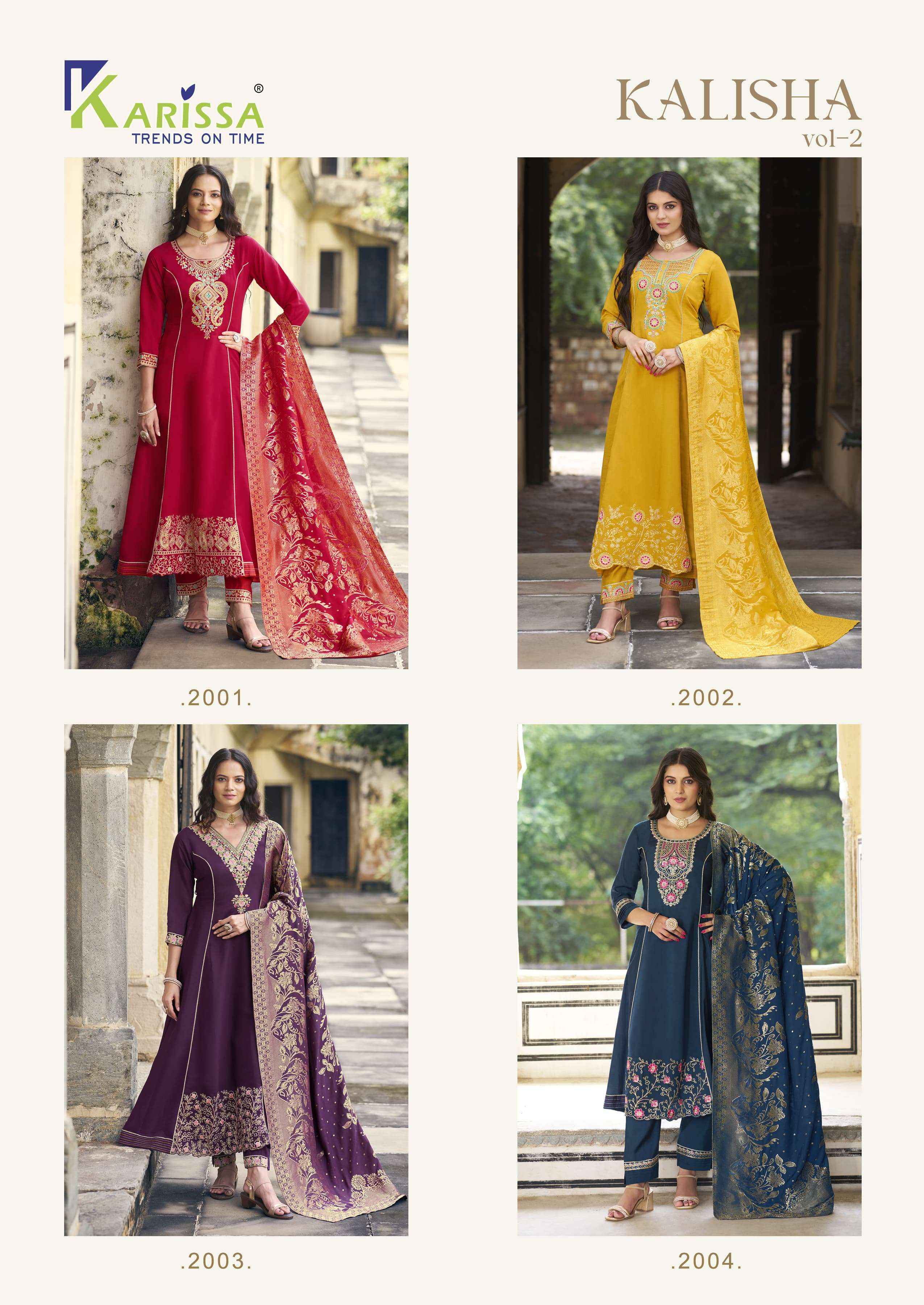 Karissa Kalisha Vol 2 Viscouse Silk Kurti Combo 4 pcs Catalogue