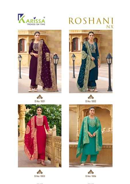 Karissa Roshani Nx Roman Silk Kurti Combo 4 pcs Catalogue