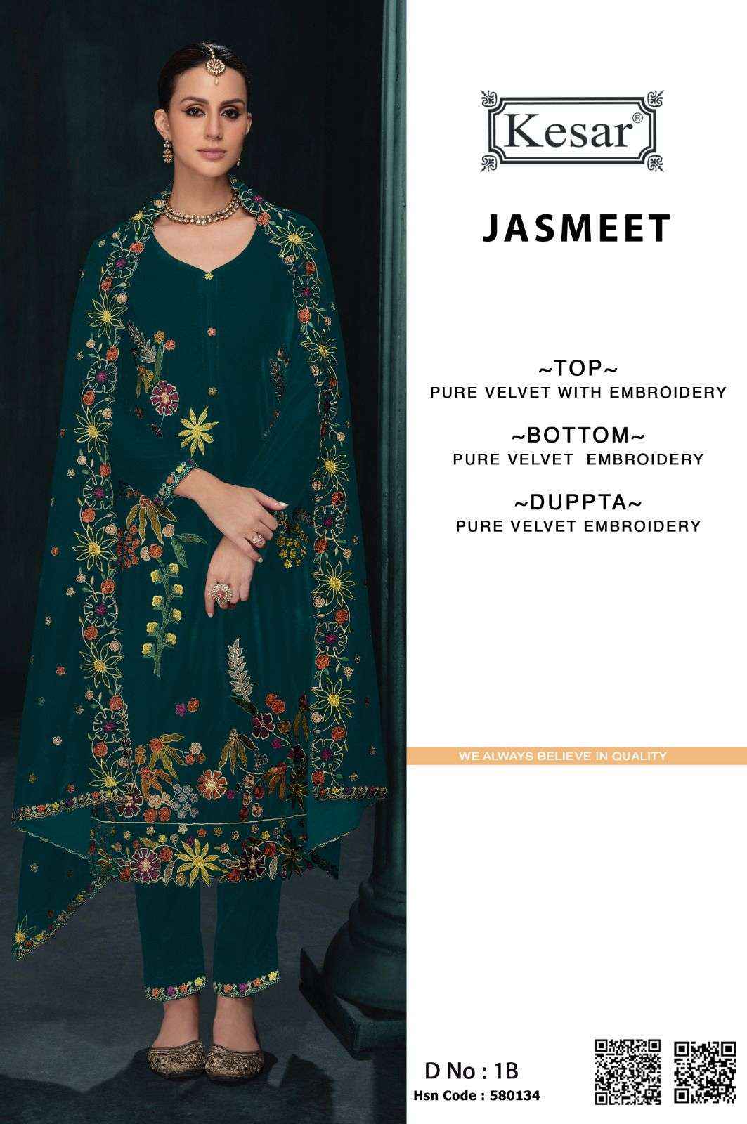 Kesar Jasmeet Velvet Dress Material 3 pcs Catalogue
