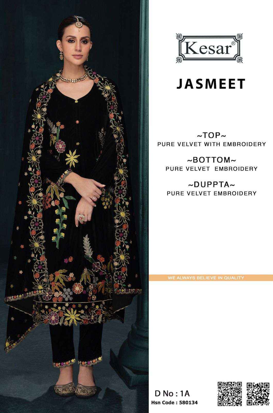 Kesar Jasmeet Velvet Dress Material 3 pcs Catalogue